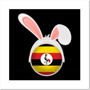 happy easter Uganda bunny ears flag cute designs Posters and Art